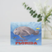 Florida Lamantijn waterkleur onderwater Briefkaart (Staand voorkant)
