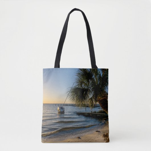 Florida Leaning Palm Tree Sunset Bag Tote Bag (Voorkant)