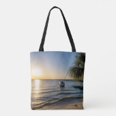 Florida Leaning Palm Tree Sunset Bag Tote Bag (Achterkant)