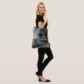 Florida Leaning Palm Tree Sunset Bag Tote Bag (Op model)