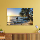 Florida Leaning Palm Tree Sunset Canvas Afdruk (Insitu (Woonkamer))