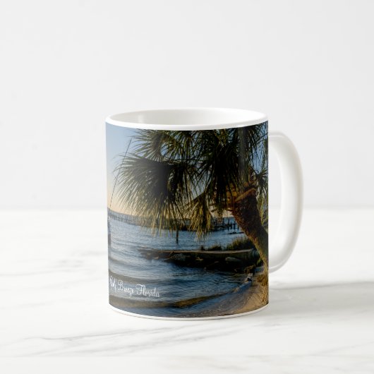 Florida Leaning Palm Tree Sunset Classic Mok (Voorkant rechts)