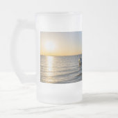 Florida Leaning Palm Tree Sunset Frosted Bier Mok (Links)