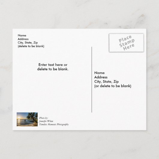 Florida Leunende Palmboom Zonsondergang Dank U Ans Briefkaart (Achterkant)