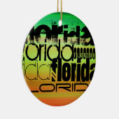 Florida; Levendig groen, Sinaasappel en geel Keramisch Ornament (Rechts)