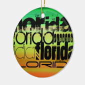 Florida; Levendig groen, Sinaasappel en geel Keramisch Ornament (Links)