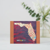 Florida Licentie Bord Map Briefkaart (Staand voorkant)