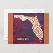 Florida Licentie Bord Map Briefkaart (Voorkant / Achterkant)