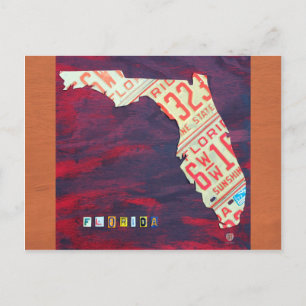 Florida Licentie Bord Map Briefkaart