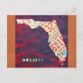 Florida Licentie Bord Map Briefkaart (Voorkant)