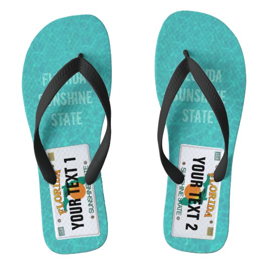 Florida LicentieBord met jouw tekst Teenslippers (Voetbed)