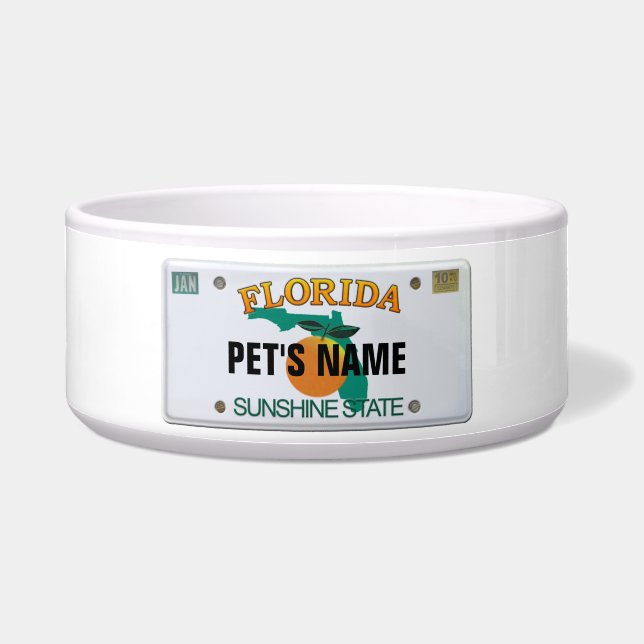 Florida LicentieBord met Pet's Name Voerbakje (Voorkant)