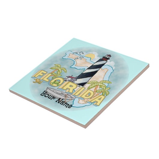 Florida Lighthouse aangepaste tegel Tegeltje (Zijkant)