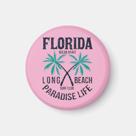 Florida Long Beach Paradijs Leven Surf Club Magneet (Voorkant)