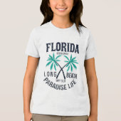 Florida Long Beach Paradijs Leven Surf Club Tri-Blend Shirt (Voorkant)