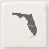 Florida Love State Shaped Black Chalkboard Stenen Onderzetter (Voorkant)