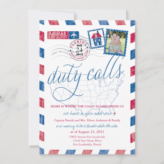 Florida Luchtpost Militaire Verhuis Aankondiging (Voorkant)