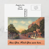 Florida, Magnolia Ave. Eustis Briefkaart (Voorkant / Achterkant)
