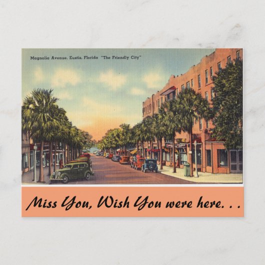Florida, Magnolia Ave. Eustis Briefkaart (Voorkant)