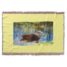 Florida Mallard Duck Cotton Throw Blanket
