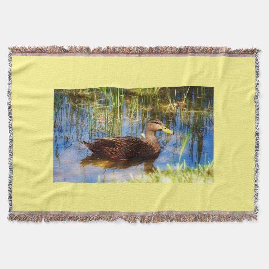 Florida Mallard Duck Cotton Throw Blanket Deken (Voorkant)