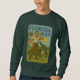 Florida Man Alligator Friend Funny Retro Coastal Trui