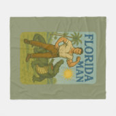 Florida Man Alligator Vriend | Grappige Retro Kust Fleece Deken (Voorkant (Horizontaal))