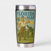 Florida Man Alligator Vriend | Grappige Retro Kust Geïsoleerde Drinkbeker (Achterkant)