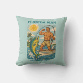 Florida Man -Coastal Fishing Boat- Retro Fisherman Kussen
