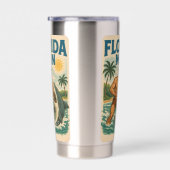 Florida Man Coastal Shark Wrestler - Retro Beach Geïsoleerde Drinkbeker (Rechts)