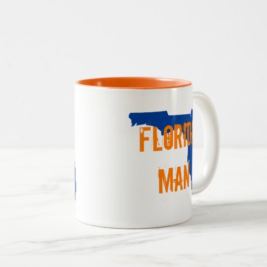 Florida Man Gator Blue Two-Tone Coffee Mok (Voorkant rechts)
