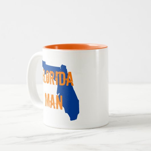 Florida Man Gator Blue Two-Tone Coffee Mok (Voorkant links)
