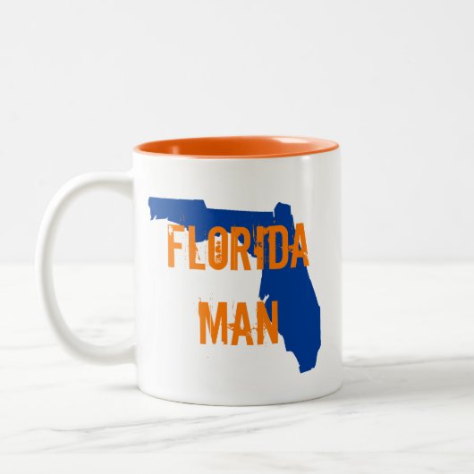 Florida Man Gator Blue Two-Tone Coffee Mok (Links)