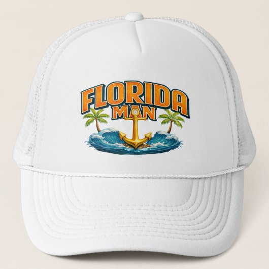 Florida Man | Graphic Print Nautical Anchor Beach Trucker Pet (Voorkant)