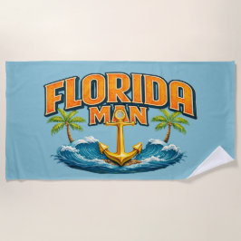 Florida Man Kustleven | Blauwe Zeeanker Strandlaken