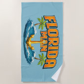 Florida Man Kustleven | Blauwe Zeeanker Strandlaken (Voorkant)