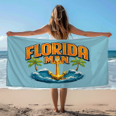 Florida Man Kustleven | Blauwe Zeeanker Strandlaken