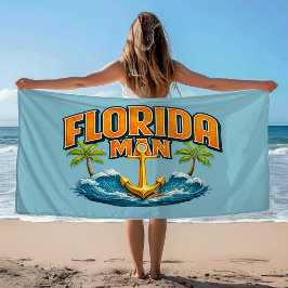 Florida Man Kustleven | Blauwe Zeeanker Strandlaken