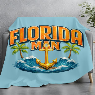 Florida Man Levens Naustisch Anker Strandhuis Deco Fleece Deken