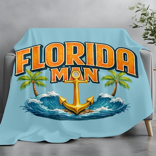 Florida Man Levens Naustisch Anker Strandhuis Deco Fleece Deken