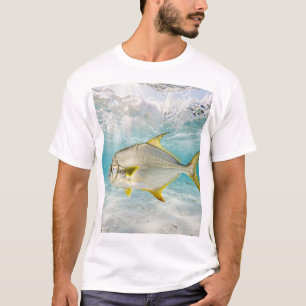 Florida Man Pompano Surf Witte Zand Vissende Kunst T-shirt