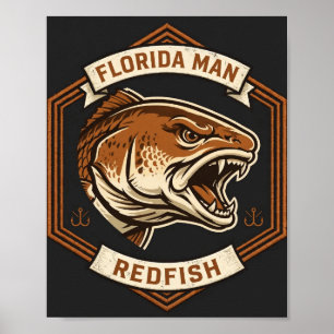Florida Man Redfish Koperen Badge Visposter Poster