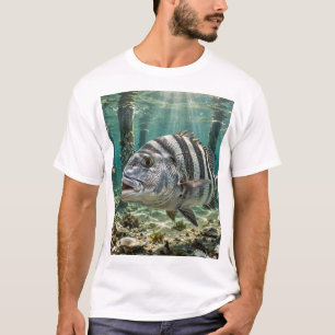Florida Man Sheepshead Dokpalen Vissen Kunst T-shirt