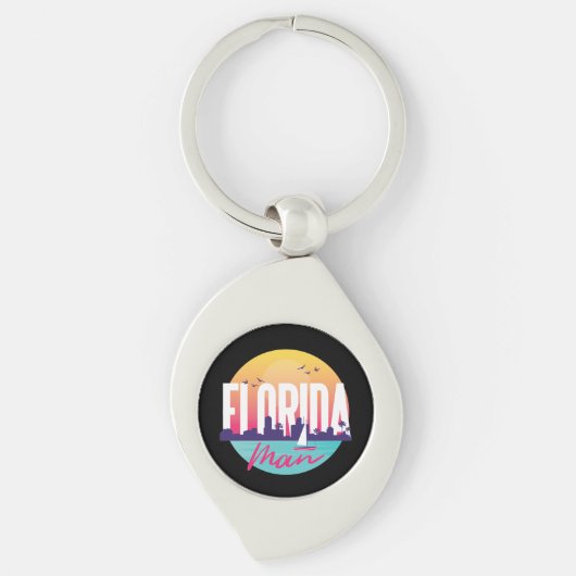 Florida Man Vintage Lettering Sleutelhanger (Voorkant)