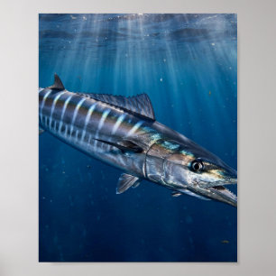 Florida Man Wahoo Deep Blue Offshore Visposter Poster