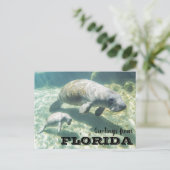 Florida Manatee en Baby Briefkaart (Staand voorkant)