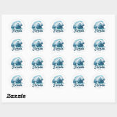 Florida, Manatee, Ronde Sticker (Vel)