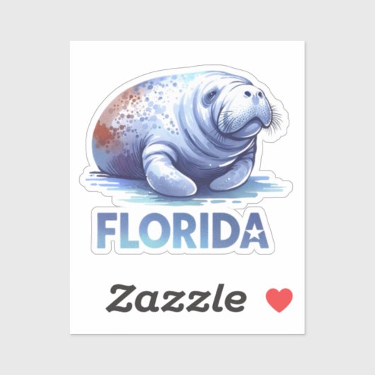 Florida, Manatee, Sticker (Vel)