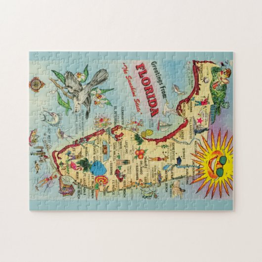 Florida Map 11x14 Legpuzzel (Horizontaal)