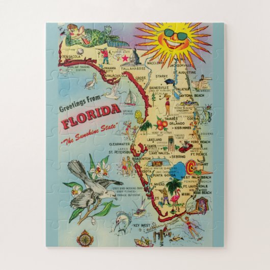 Florida Map 16x20 BIG stuk Legpuzzel (Verticaal)